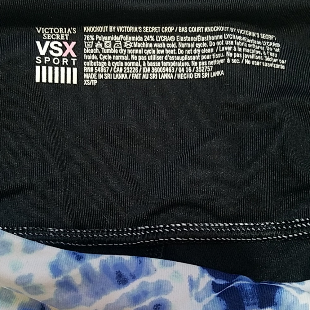 Victoria's  Secret Sport Blue Tie Dye Leggings - Picture 6 of 8